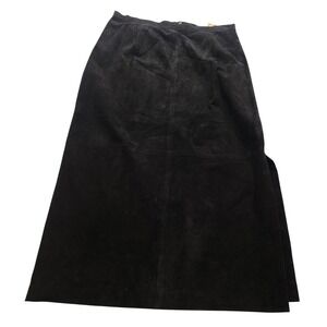 Sonoma Jean Company Black Genuine Suede Leather Maxi Skirt Women's 12 Boho